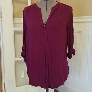 Pleione long purple tab sleeve shirt L